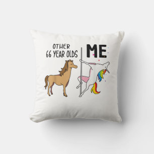 Andere Einhorn 66 Jahr Geburtstag Und Mich Geschen Kissen