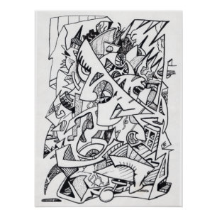 Andere Flugzeug hier, Tinte zeichnend Glossy Poste Poster