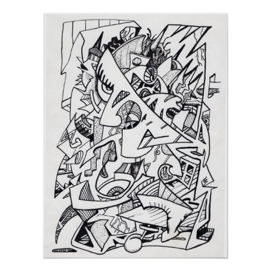 Andere Flugzeug hier, Tinte zeichnend Glossy Poste Poster (Vorderseite)