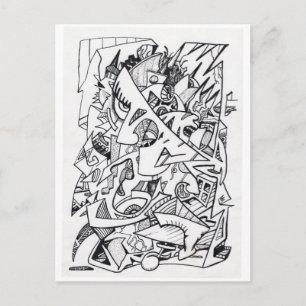 Andere Flugzeug hier, Tinte zeichnend Postkarte