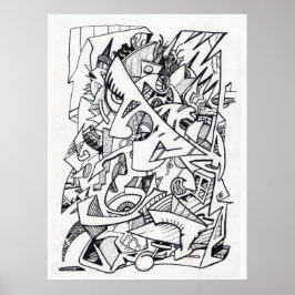 Andere Flugzeug hier, zeichnend Tinte Poster