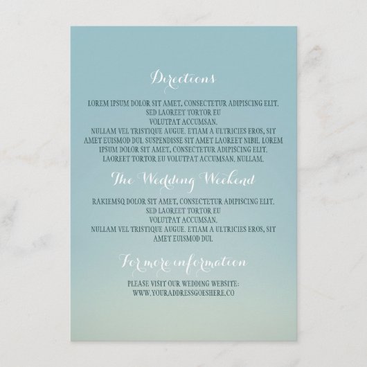 Andere Hochzeitdetails Begleitkarte (Vorderseite)