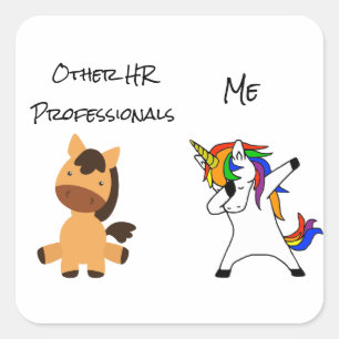 Andere HR-Experten Human Resources Einhorn Quadratischer Aufkleber