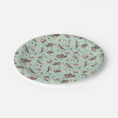 Andere in Blau Pappteller (Schrägansicht)