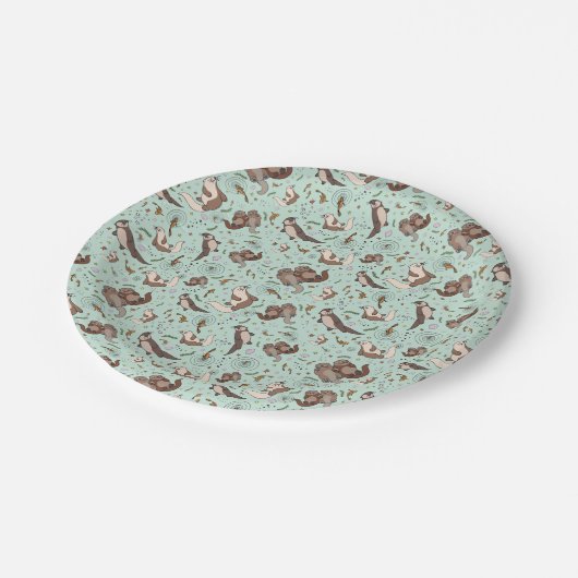 Andere in Blau Pappteller (Schrägansicht)