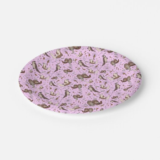 Andere in rosa pappteller (Schrägansicht)