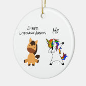 Andere literarische Agenten Einhornpferd Keramik Ornament (Links)