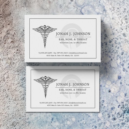 ANDERE | Minimalistisches ausgeblendetes ENT-Symbo Visitenkarte