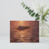 Andere schimpfen beim Sonnenuntergang mit Kelp Postkarte (Stehend Vorderseite)