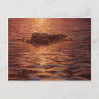 Andere schimpfen beim Sonnenuntergang mit Kelp