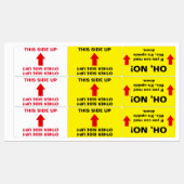 "ANDERE SEITE AUF!!" - "OH, NEIN!" Humorische Warn Etiketten (Blatt)