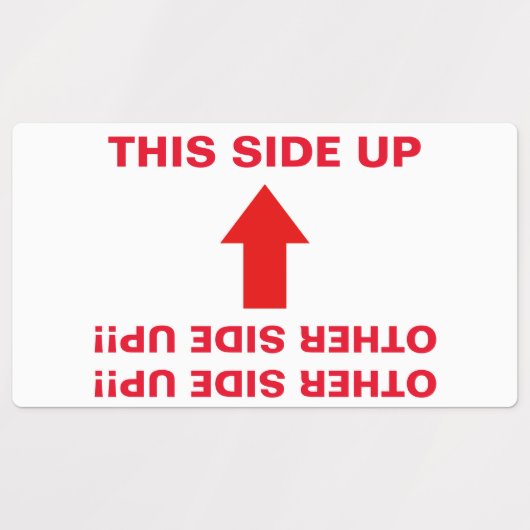 "ANDERE SEITE AUF!!" - "OH, NEIN!" Humorische Warn Etiketten (Design 1)