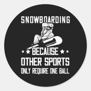 Andere Sportarten Ein Ball Snowboarden Winter Spor Runder Aufkleber