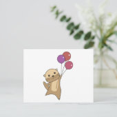 Andere süße Tiere fliegen mit Balloons hoch Postkarte (Stehend Vorderseite)