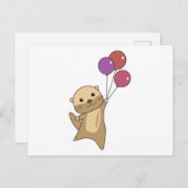 Andere süße Tiere fliegen mit Balloons hoch Postkarte (Vorne/Hinten)