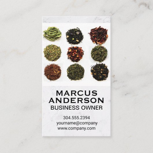 Andere Teebleaf-Piles | Marmorweiß Visitenkarte (Vorderseite)