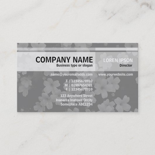 Andere Töne - Blume - Grau Visitenkarte (Vorderseite)