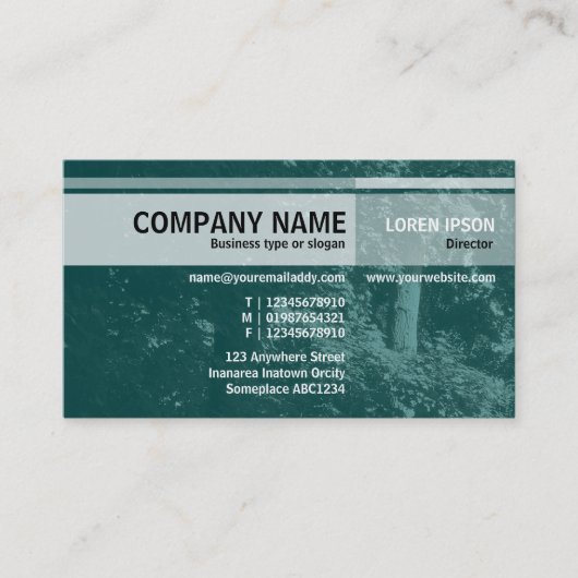 Andere Töne - In den Bäumen - dunkel Aquamarin Visitenkarte (Vorderseite)