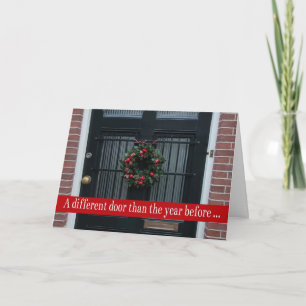 Andere Tür - Weihnachtskranz neue Adresskarte Feiertagskarte