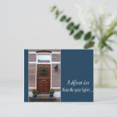 Andere Tür - Weihnachtskranz neue Adresskarte Postkarte (Stehend Vorderseite)