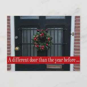 Andere Tür - Weihnachtskranz neue Adresskarte Postkarte