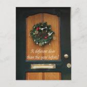Andere Tür - Weihnachtskranz neue Adresskarte Postkarte (Vorderseite)