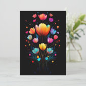 Andere Wildblumen Bouquet Einladung (Stehend Vorderseite)