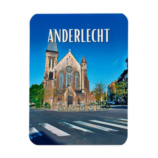 Anderlecht Belgien Foto Vintage Magnet (Vertikal)