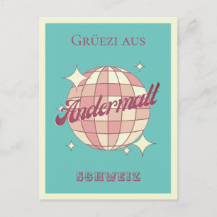 Andermatt Schweiz Ski Urlaub Vintage Postkarte