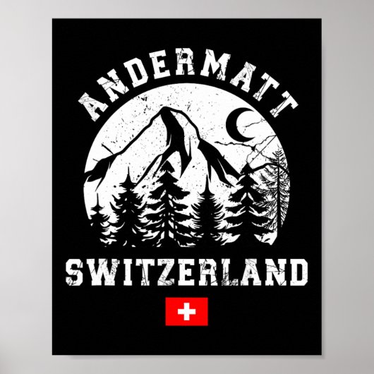 Andermatt Schweiz Skigebiet Alpen Skipass Poster (Vorne)