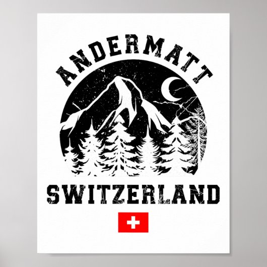 Andermatt Schweiz Skigebiet Alpen Skipass Poster (Vorne)