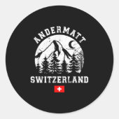 Andermatt Schweiz Skigebiet Alpen Skipass Runder Aufkleber (Vorderseite)
