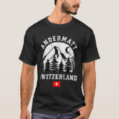 Andermatt Schweiz Skigebiet Alpen Skipass T-Shirt (Vorderseite)