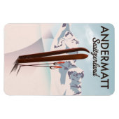 Andermatt Schweiz Skiposter Reiseprint. Magnet (Horizontal)