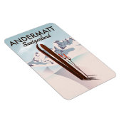 Andermatt Schweiz Skiposter Reiseprint. Magnet (Rechte Seite)