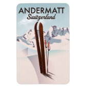 Andermatt Schweiz Skiposter Reiseprint. Magnet (Vertikal)