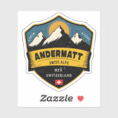 Andermatt, Schweizer Alpen, Schweiz Aufkleber (Blatt)
