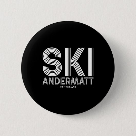 Andermatt Ski Resort Schweizer Alpen Skifahren Sch Button (Vorderseite)