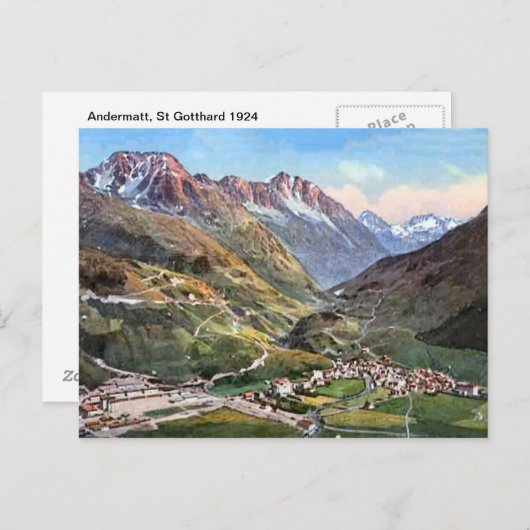Andermatt, St. Gotthard 1924 Postkarte (Vorne/Hinten)