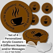 ÄNDERN ALLE SMS-Nachrichten, Kaffee-Set 4 rund