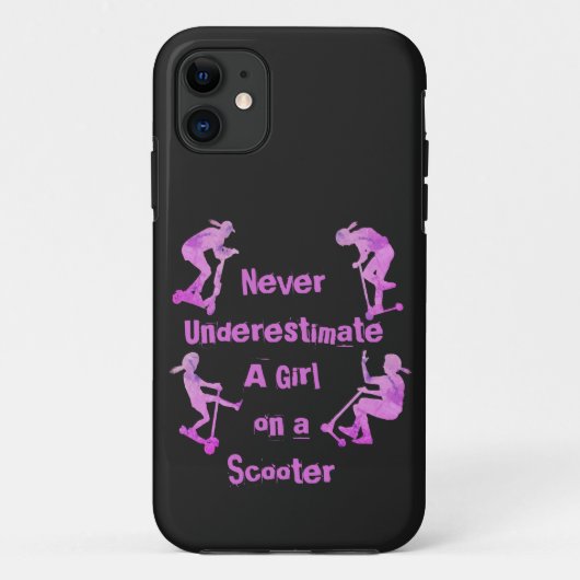 Ändern ALLER Text nie unterschätzen Girl Scooter Case-Mate iPhone Hülle (Rückseite)