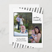 Ändern der Adresse Doppelte Foto Schwarz und Weiß Ankündigungspostkarte (Vorne/Hinten)