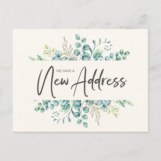 Ändern der Adresse Grüne Eukalyptus-Blätter Elegan Postkarte (Vorderseite)