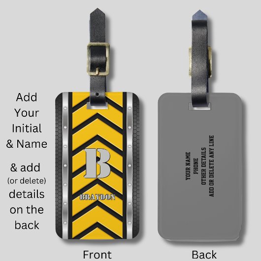 Ändern der anfänglichen schwarz-gelben Silber-Pfei Gepäckanhänger