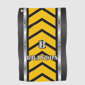 Ändern der anfänglichen schwarz-gelben Silber-Pfei Golfhandtuch (Vorderseite)