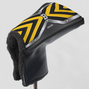 Ändern der anfänglichen schwarzen, gelben Silberpf Golf Headcover