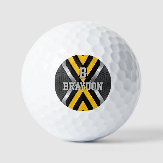 Ändern der anfänglichen schwarzen, gelben Silberpf Golfball (Vorderseite)