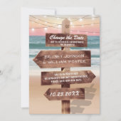 Ändern der Date Beach-Hochzeit in Urlaubsort Save The Date (Vorderseite)