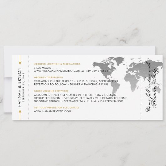 Ändern der Date Boarding Pass-Hochzeit in Urlaubso Ankündigung (Rückseite)