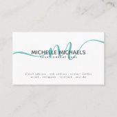 Ändern der FARBE Minimal Monogram Script Einfach A Visitenkarte (Vorderseite)